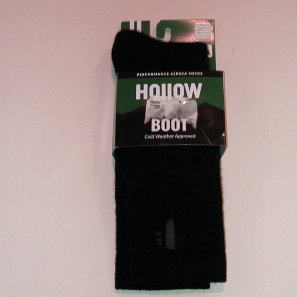 HOLLOW Performance Alpaca Black Boot Socks - Size Large